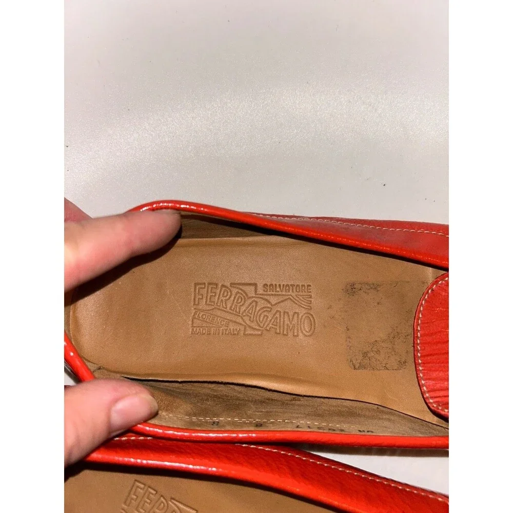 Salvatore Ferragamo Women’s Patent Leather Loafers size 8 Made in Italy